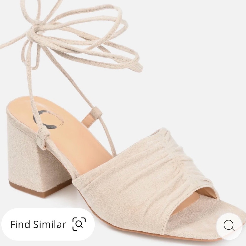 Journee Collection Cream Women's Sandals - Picture 9 of 9